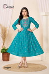 Aarzoo By Deecee Godwal Foil Printed Flared Anarkali Kurtis Exporters In India
